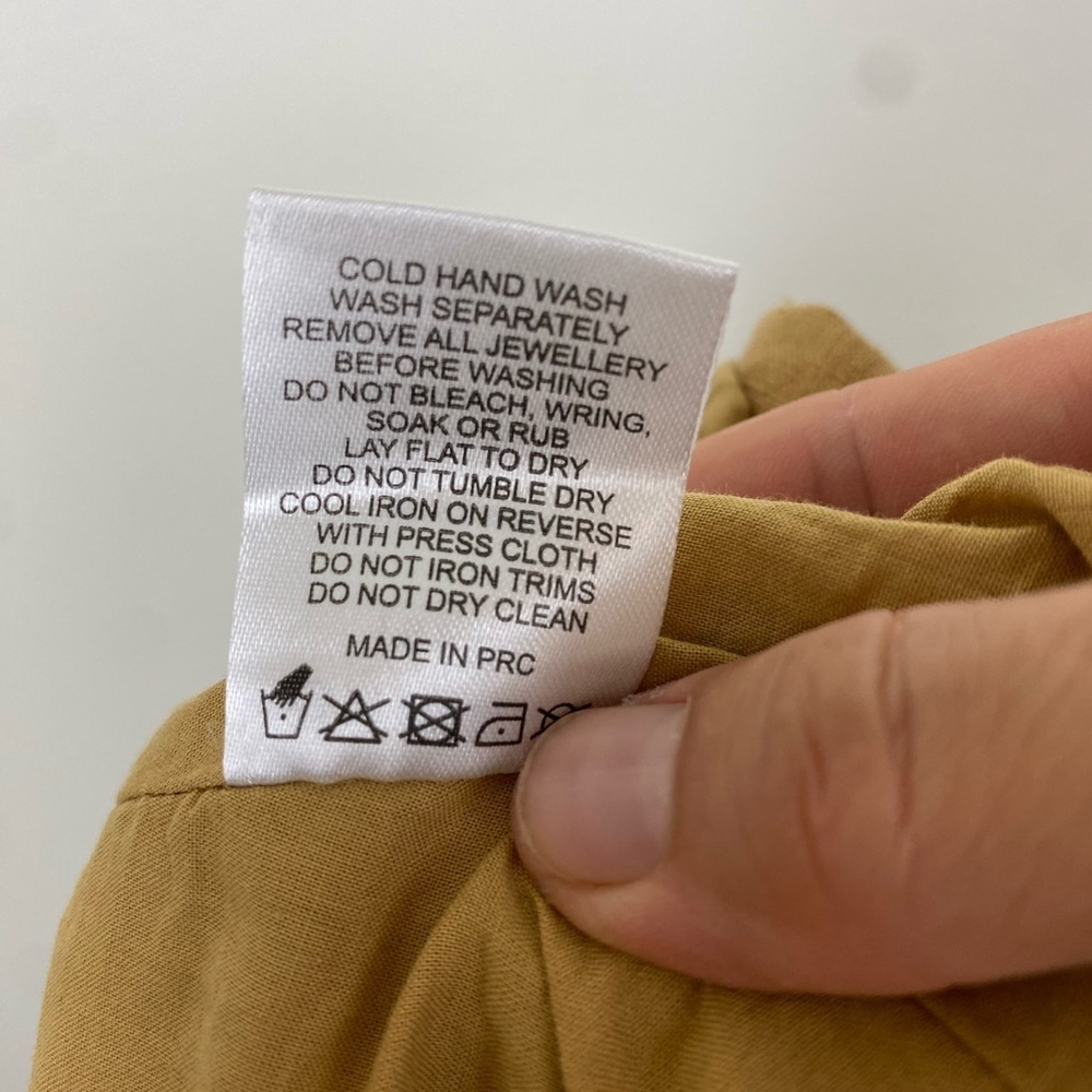 GHANDA Australia Camel Linen Western Coastal Cowgirl Fit Flare Mini Dress XS - Picture 7 of 7